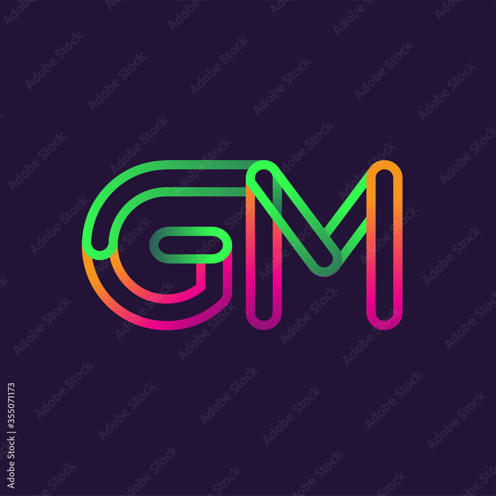 initial logo letter GM, linked outline rounded logo, colorful initial logo for business name and company identity. initial logo letter GM, linked outline rounded logo, colorful initial logo for business name and company identity.