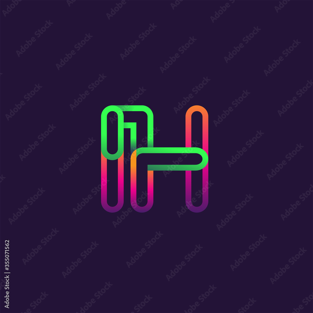 initial logo letter IH, linked outline rounded logo, colorful initial logo for business name and company identity. initial logo letter IH, linked outline rounded logo, colorful initial logo for business name and company identity.