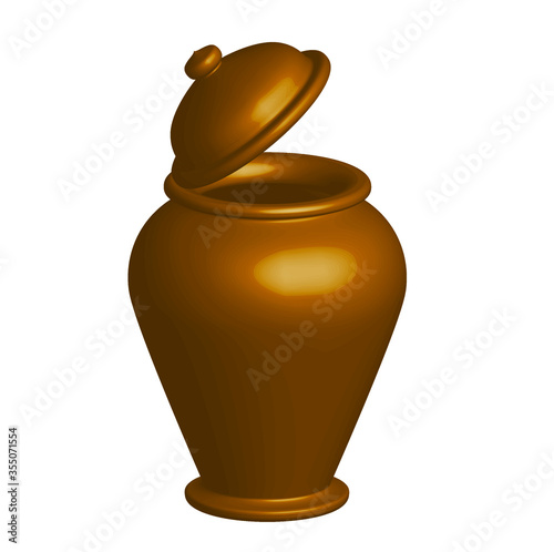 clay pot isolated on white