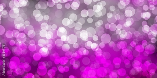 Light Purple, Pink vector backdrop with dots. Colorful illustration with gradient dots in nature style. Pattern for wallpapers, curtains.