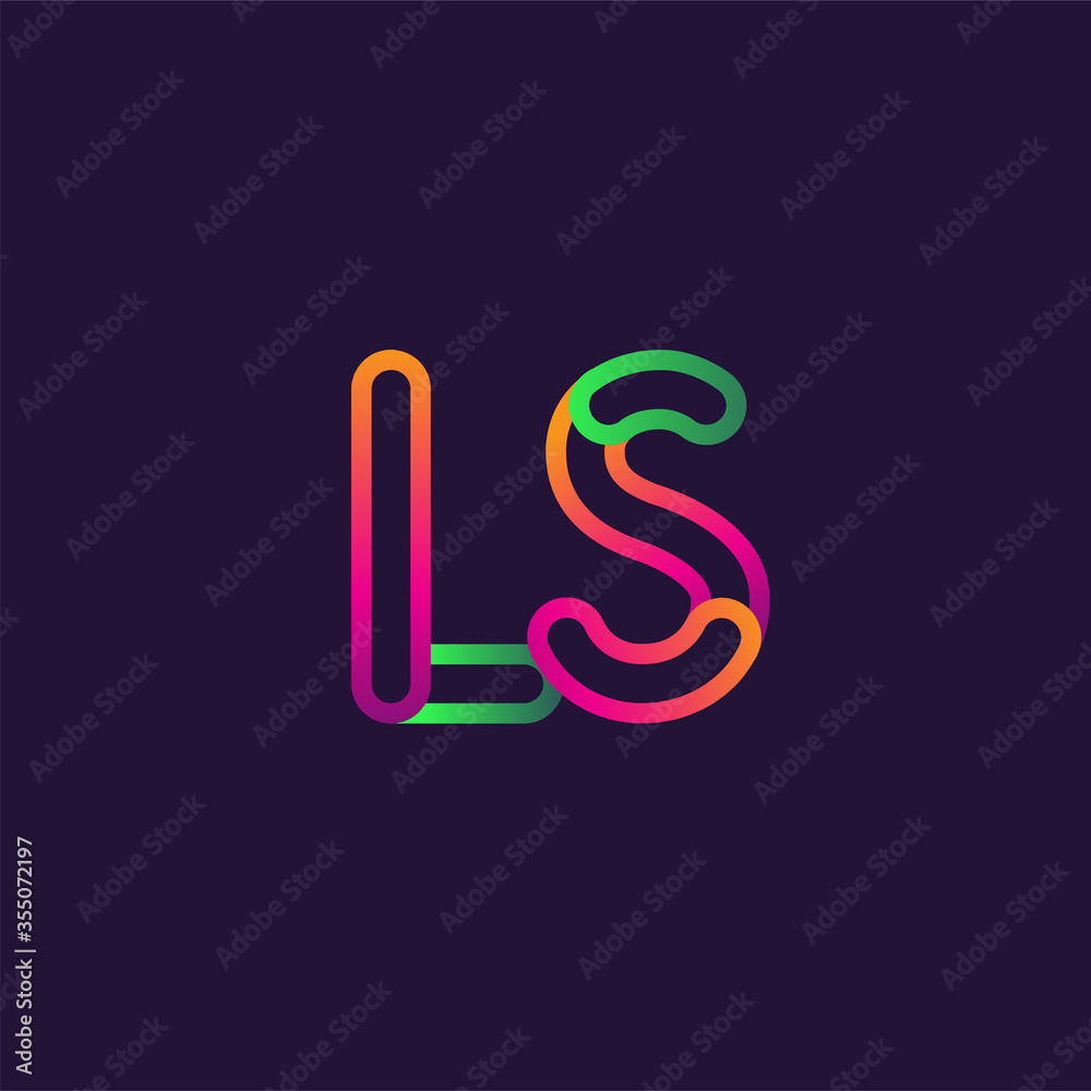 initial logo letter LS, linked outline rounded logo, colorful initial logo for business name and company identity. initial logo letter LS, linked outline rounded logo, colorful initial logo for business name and company identity.