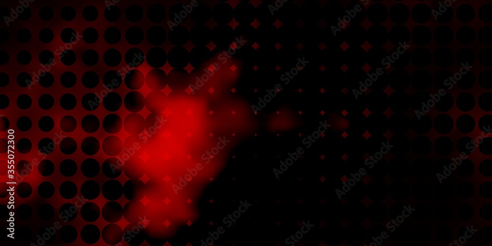 Dark Red vector background with bubbles. Illustration with set of shining colorful abstract spheres. New template for a brand book.