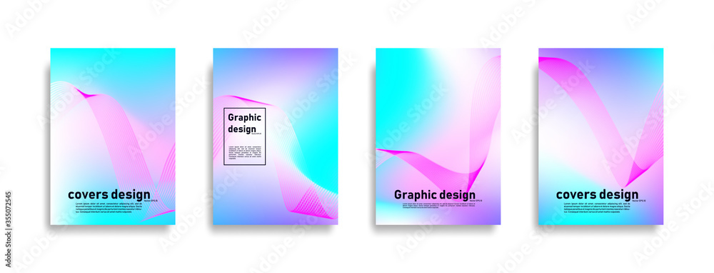 Minimal covers design. Abstract wave lines colorful background. Cool modern background design. Eps10 vector.