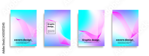 Minimal covers design. Abstract wave lines colorful background. Cool modern background design. Eps10 vector.