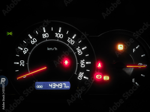 car speed meter indicator with sensor on