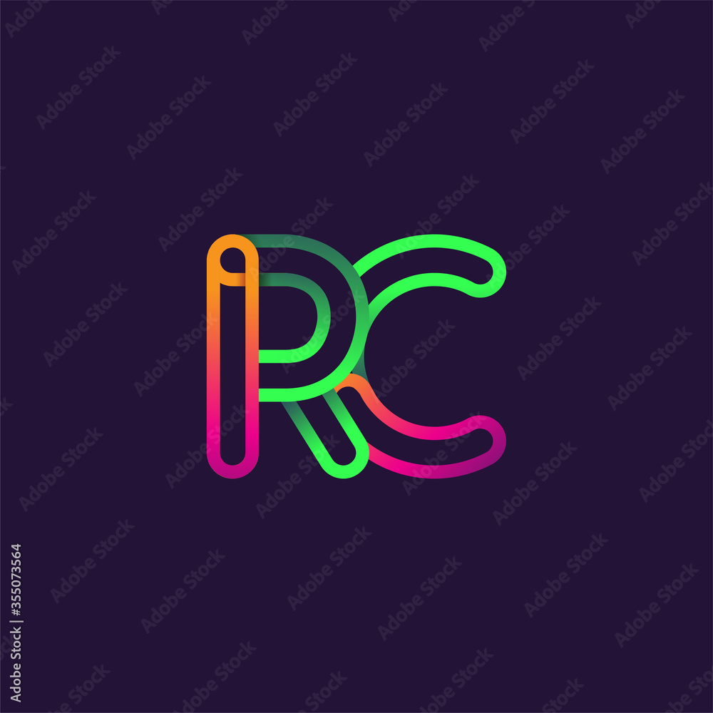 initial logo letter RC, linked outline rounded logo, colorful initial logo for business name and company identity. initial logo letter RC, linked outline rounded logo, colorful initial logo for business name and company identity.