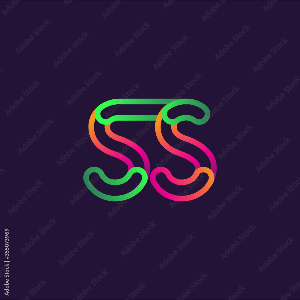 initial logo letter SS, linked outline rounded logo, colorful initial logo for business name and company identity. initial logo letter SS, linked outline rounded logo, colorful initial logo for business name and company identity.