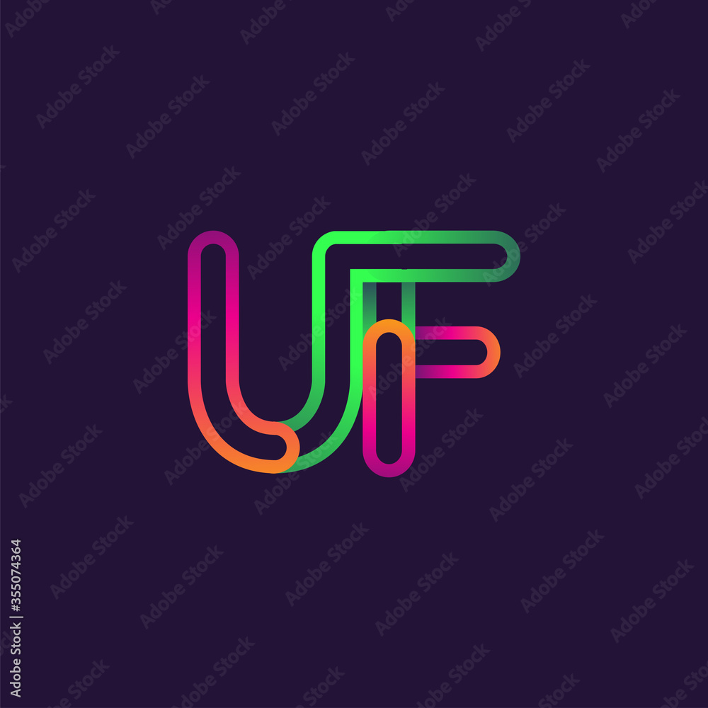 initial logo letter UF, linked outline rounded logo, colorful initial logo for business name and company identity. initial logo letter UF, linked outline rounded logo, colorful initial logo for business name and company identity.