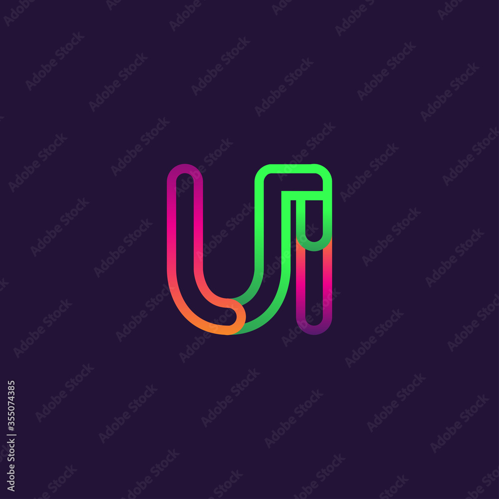 initial logo letter UI, linked outline rounded logo, colorful initial logo for business name and company identity. initial logo letter UI, linked outline rounded logo, colorful initial logo for business name and company identity.