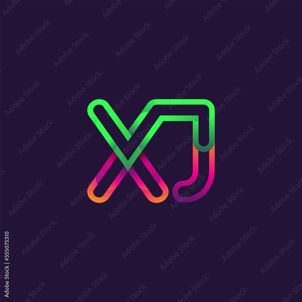 initial logo letter XJ, linked outline rounded logo, colorful initial logo for business name and company identity. initial logo letter XJ, linked outline rounded logo, colorful initial logo for business name and company identity.