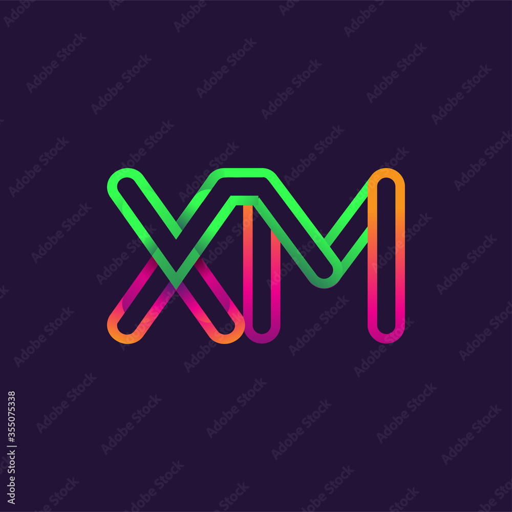 initial logo letter XM, linked outline rounded logo, colorful initial logo for business name and company identity. initial logo letter XM, linked outline rounded logo, colorful initial logo for business name and company identity.