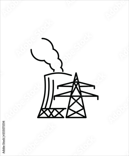 nuclear power plant icon,vector best line icon. © OmKumawat