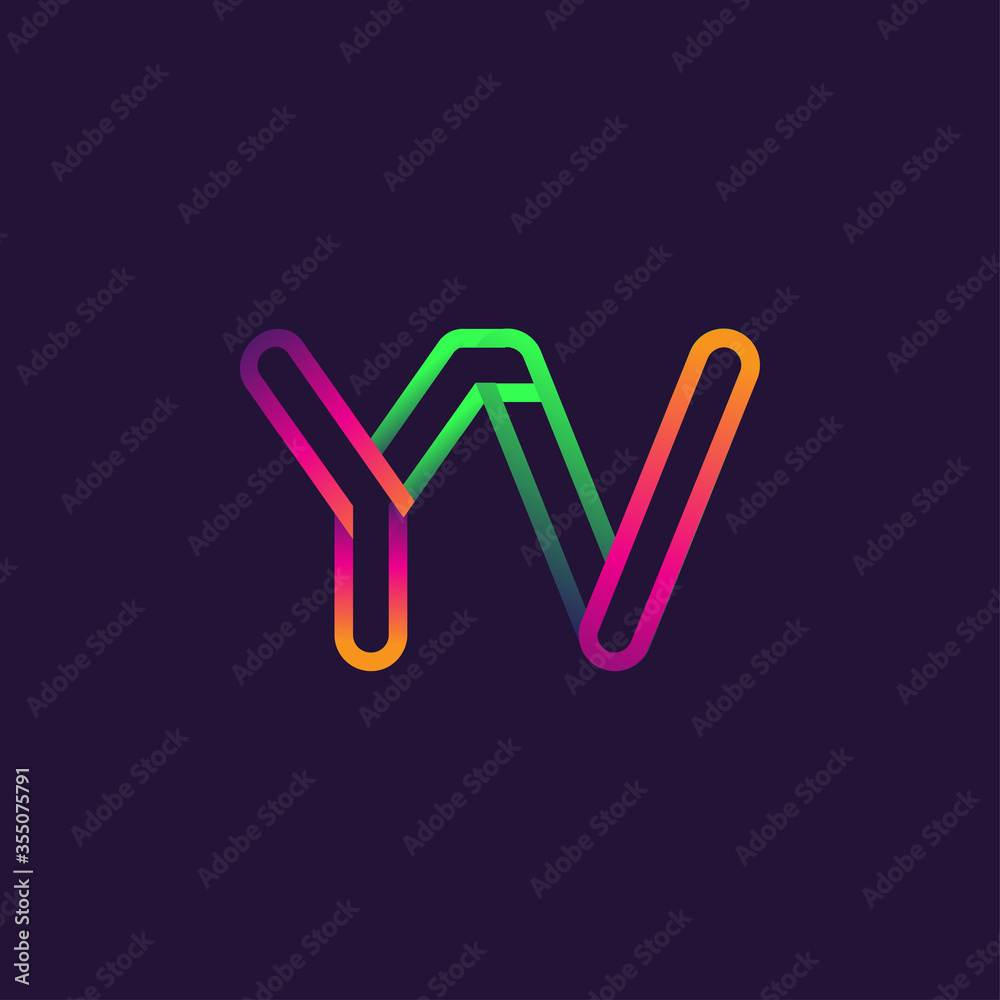 initial logo letter YV, linked outline rounded logo, colorful initial logo for business name and company identity. initial logo letter YV, linked outline rounded logo, colorful initial logo for business name and company identity.