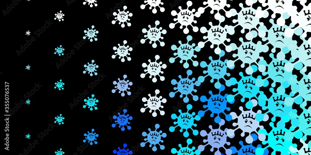 Dark blue vector pattern with coronavirus elements.