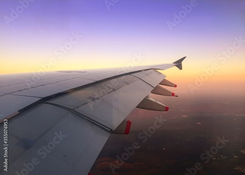 aeroplane, wing, plane, outside, fly, sunset, blue sky, travel, beautiful, wallpaper, world, 
