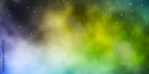 Light Blue, Yellow vector background with small and big stars. Colorful illustration with abstract gradient stars. Design for your business promotion.