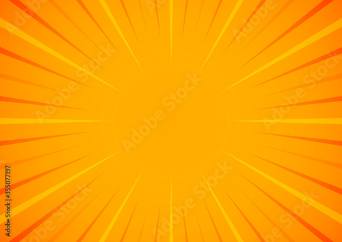 Bright orange and yellow rays background