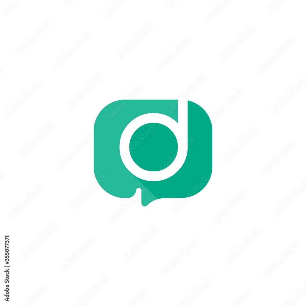 d chat logo talk vector illustration, chat letter d logo d chat logo talk vector illustration, chat letter d logo