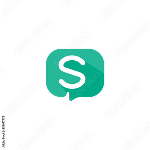 s chat logo talk vector illustration, chat letter s logo