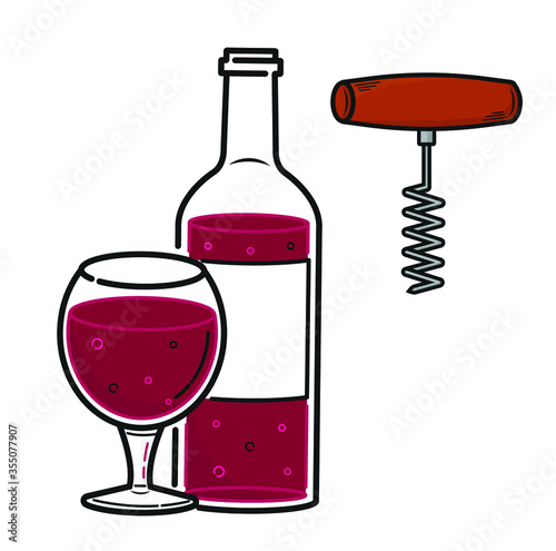 BOTTLE AND WINE CUP WITH BOTTLE OPENER