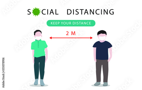 Social distancing. Please Keep Your Distance to people to leave 2 meters between each other.Coronovirus epidemic protective.