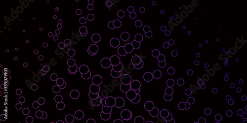 Dark Purple, Pink vector pattern with spheres. Abstract illustration with colorful spots in nature style. Pattern for booklets, leaflets.