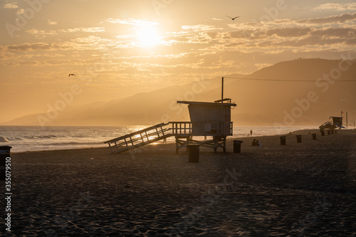Slika na platnu Scenic Zuma Beach vista at sunset, Malibu, Southern California