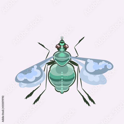 Fly is a nasty buzzing insect vector illustration.