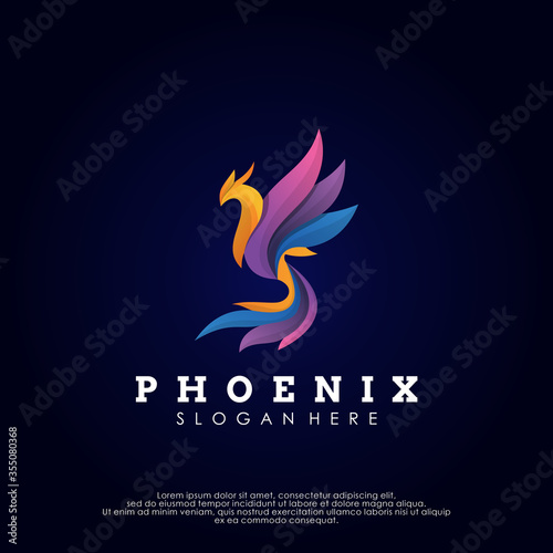 Phoenix Logo Design Vector Template. Modern Design. Phoenix Logo. Vector Illustration