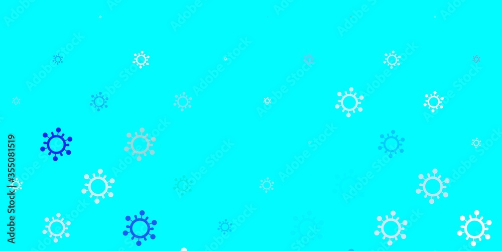 Light Blue, Green vector backdrop with virus symbols.