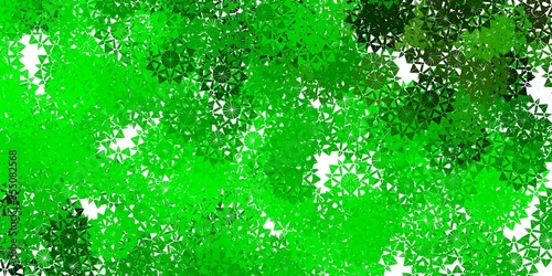 Light Green, Yellow vector template with ice snowflakes.