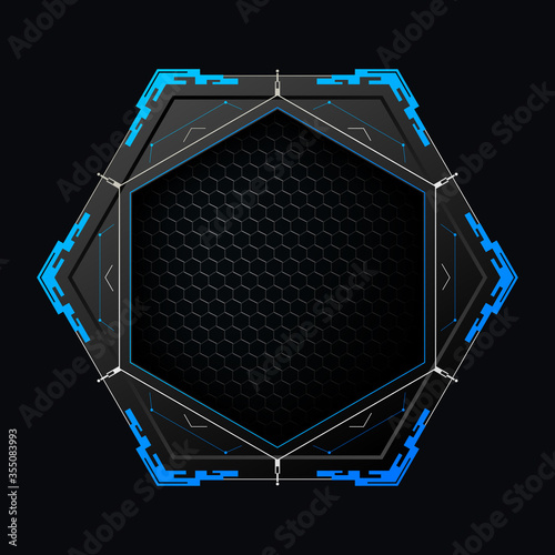 Futuristic hexagon with copy space.