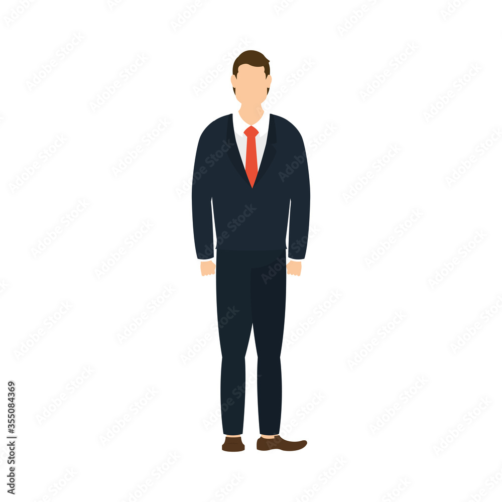 Isolated businessman avatar with necktie vector design