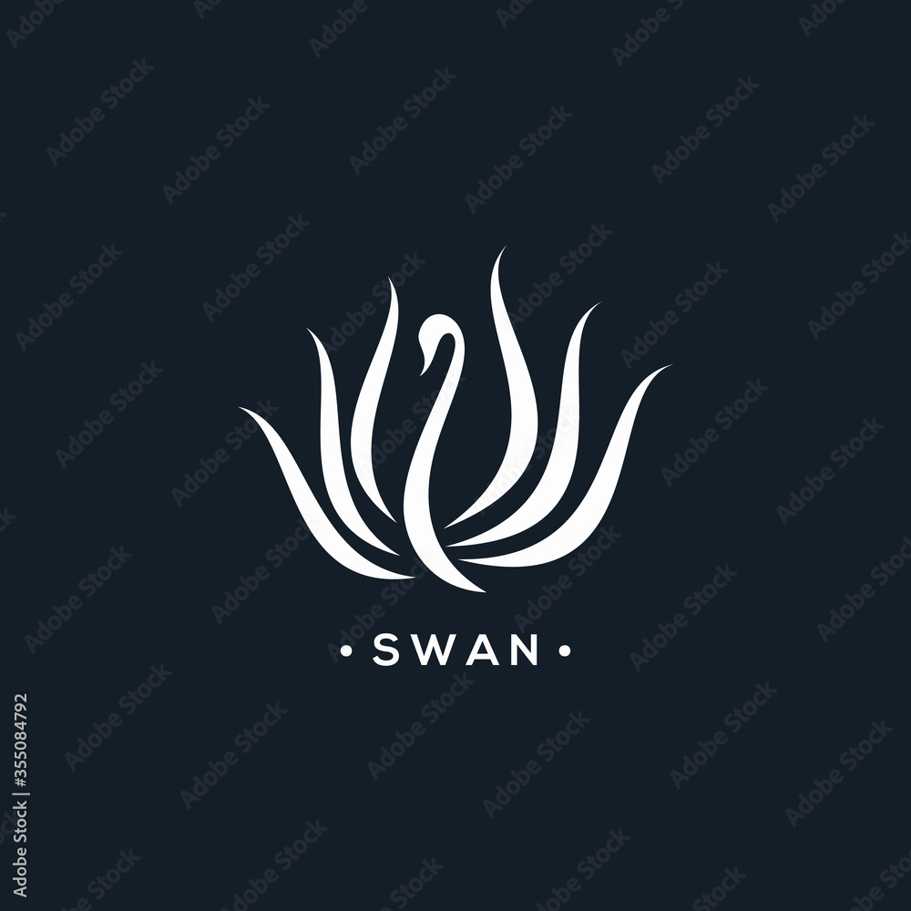 swan logo animal black white swan logo animal black white