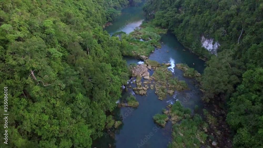 Little waterfalls on tropical river in Rainforest Little waterfalls on tropical river in Rainforest