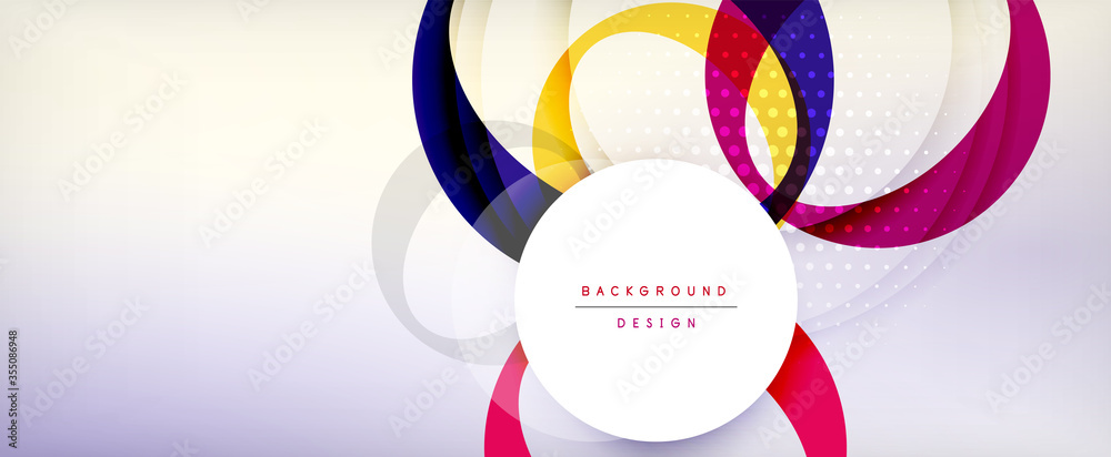 Fototapeta premium Trendy simple circle abstract background, dynamic motion concept. Vector Illustration For Wallpaper, Banner, Background, Card, Book Illustration, landing page