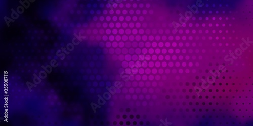 Dark Purple vector texture with disks. Abstract colorful disks on simple gradient background. New template for a brand book.