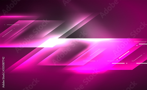 Dynamic neon shiny abstract background. Trendy abstract layout template for business or technology presentation, internet poster or web brochure cover, wallpaper