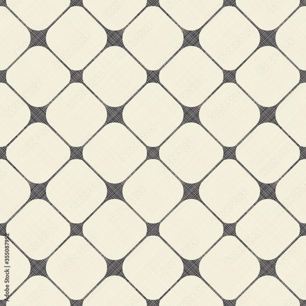 Naklejka premium Abstract seamless striped geometric pattern on texture background in retro colors. Creative vector pattern for ceramic tile, wallpaper, linoleum, textile, web page background.