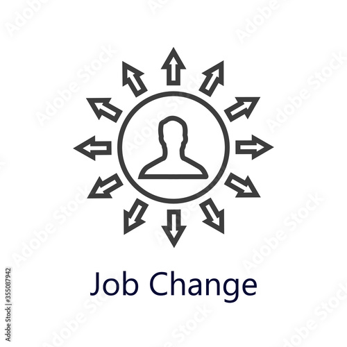 Job change icon. Vector illustration. Flat icon