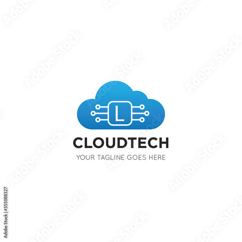 initial leter l cloud logo and icon vector illustration design template