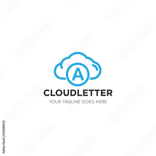 initial leter a cloud logo and icon vector illustration design template