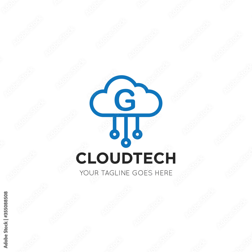 initial leter g cloud logo and icon vector illustration design template initial leter g cloud logo and icon vector illustration design template