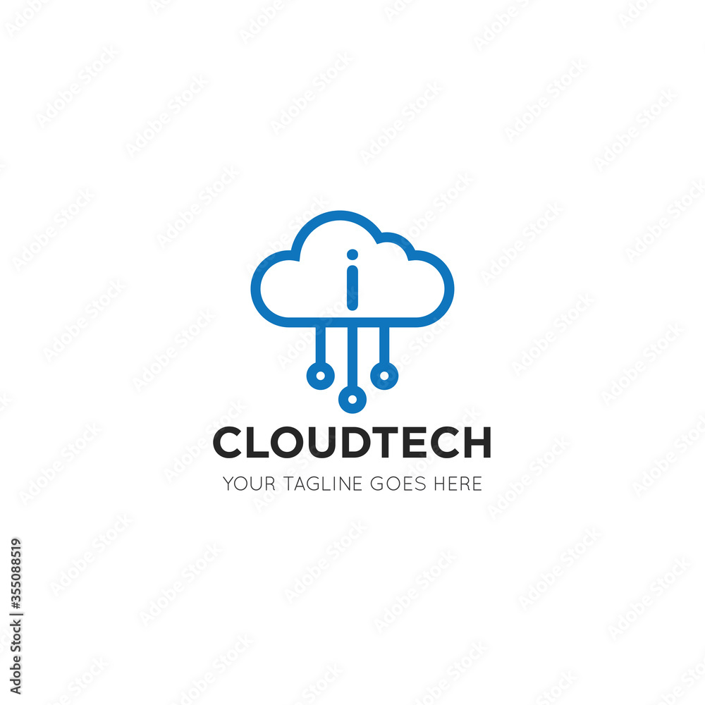 initial leter i cloud logo and icon vector illustration design template initial leter i cloud logo and icon vector illustration design template