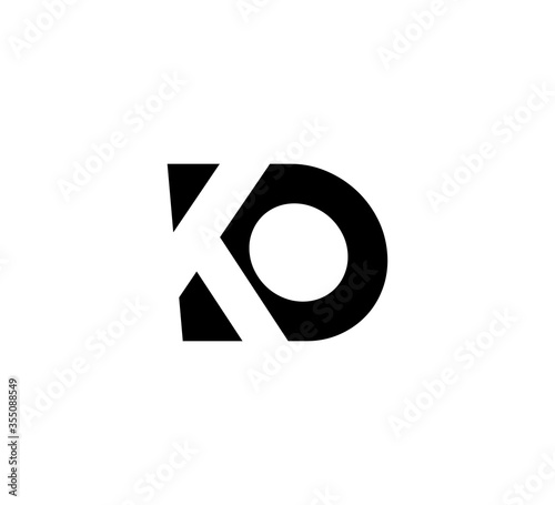 Initial letters Logo black positive/negative space KO