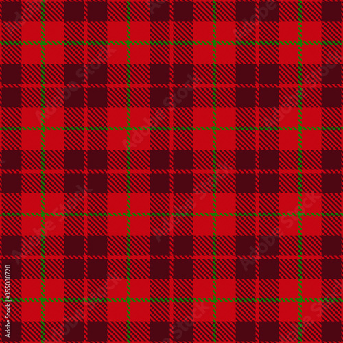 Tartan plaid seamless pattern red color background. Flannel shirts , Vector illustration for wallpapers, Black and green line color fabric , Scottish cage .