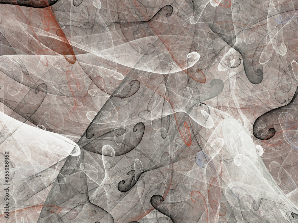 Fototapeta premium black and white abstract fractal background 3d rendering illustration