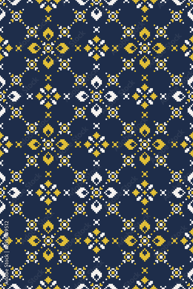 Seamless lace pattern with folkloric floral ornament in scandinavian retro style. Stock illustration for background, wallpaper, textile, scrapbooking, wrapping paper. Seamless lace pattern with folkloric floral ornament in scandinavian retro style. Stock illustration for background, wallpaper, textile, scrapbooking, wrapping paper.
