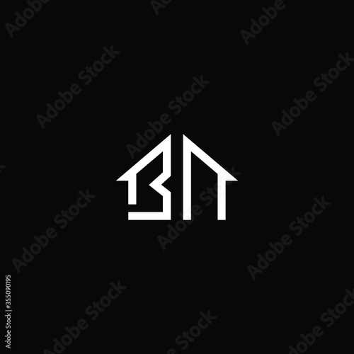 Logo design of B in vector for construction, home, real estate, building, property. Minimal awesome trendy professional logo design template on black background.