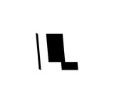 Initial letters Logo black positive/negative space LL